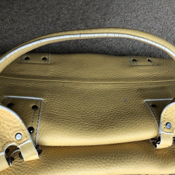 Cole Haan Village Satchel, Yellow Pebble Leather - Picture 9 of 16